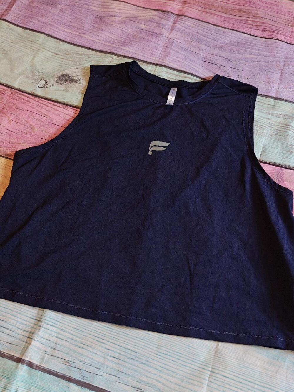 XL Fabletics Navy Crop Active Tank Top #KJ48
